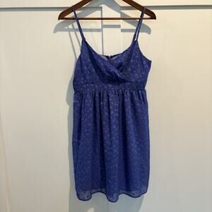 NWT Fairy Babydoll Dress Juniors Large Blue Chiffon Sheer‎ Overlay Whimsy Y2K